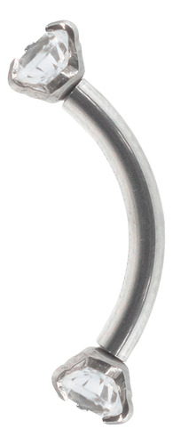 Piercing Microbell Curvo Titânio Zircônias 12mm Orelha Rook