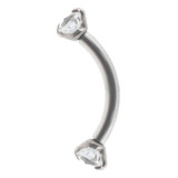 Piercing Microbell Curvo Titânio Zircônias 12mm Orelha Rook