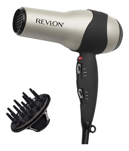 Secadora De Cabello Revlon Turbo Volumizador De 1875w Gris