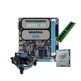 Kit Upgrade Cpu Intel Core I3 Placa Mãe H61 8gb Ddr3 Cooler