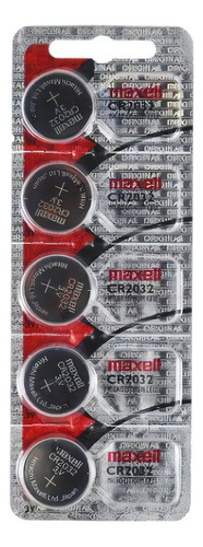 Pila Maxell Lithium Manganese Dioxide Cr2032 Voltaje 3v Batería De Litio Pack Por 5 Unidades