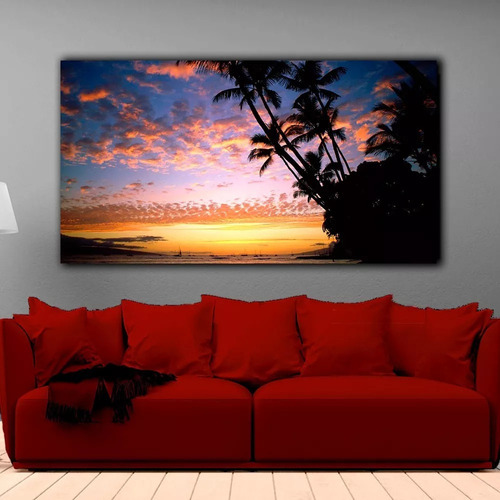 Pintura De Diamantes 5d Diy Playa Mar Palmeras 40x60 Cm