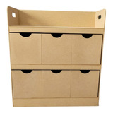 Organizador Para Brinquedos Com 6 Caixas Mdf Cru