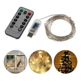 20m 200 Led Luz Hada Cadena Usb Con Mando A Distancia