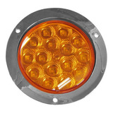 Reversero Redondo Ambar 15 Leds Luz Fija/estrobo 4 Pg