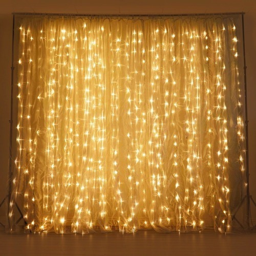 Cortina 200 Leds Branco Quente 2mx2m Casamento Reforçada Top