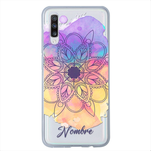 Funda Galaxy Antigolpes Mandalas Personalizada Con Nombre