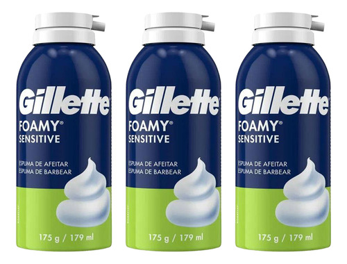 Pack Espuma De Afeitar Gillette Foamy Sensitive 175 Gr