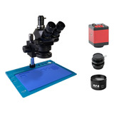 Microscópio Trinocular 7050 Base Aluminio + Acessórios