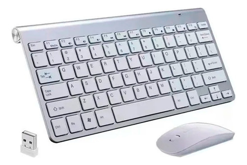 Kit Teclado Mouse Sem Fio Slim Computador Notebook Wireless