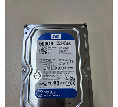 Hd 500gb - Sata - Wd Blue - 7200rpm Wd500aakx