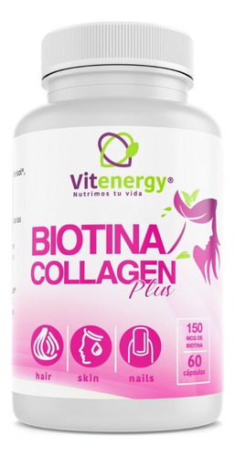 Nuevo Biotina Collagen Plus- Vitaminas Cabello Piel Y Uñas! 