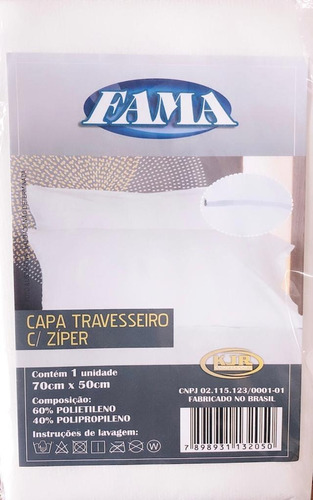 Fronha Capa De Travesseiro Impermeável 2 Unidades Zíper Cor Branco Liso