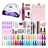 Kit 60 Completo Inicial Cabina 120w Torno Uñas Deco Nailart