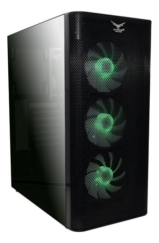 Gabinete Gamer Gaming Naceb Zed Na-0613 Iluminación Rgb 3 Ventiladores Frontales Panel Lateral De Cristal Templado Color Negro