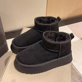 Botas De Nieve Cortas De Felpa Para Mujer, Zapatos De Plataf