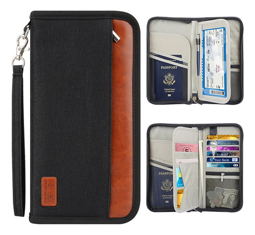 Porta Pasaporte Documentos Funda Protectora Viaje Con Rfid