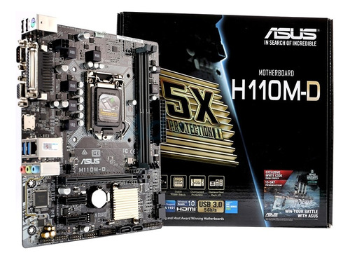 Combo Motherboard Asus H110m-d + Intel Core I3-7100