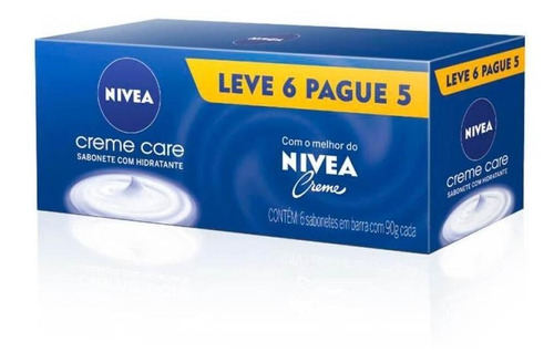 Kit Sabonete Em Barra Nivea Creme Care 90g - Leve 6 Pague 5