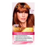 Tinte De Cabello L'oréal Paris Imédia Excellence 6.34 Rubio Oscuro Chocolate 1 Pieza