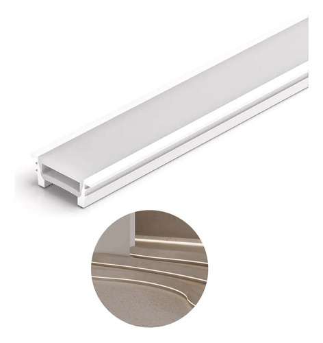 Perfil Led Flexivel 20mm Embutir Com 10 Metros Para Fita Led