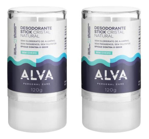 Alva Kit Desodorantes Cristal Casal 120g