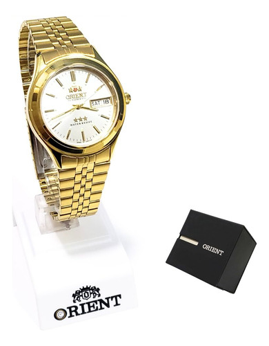 Relógio Orient Masculino Dourado Automático Em03-a0f B1kx