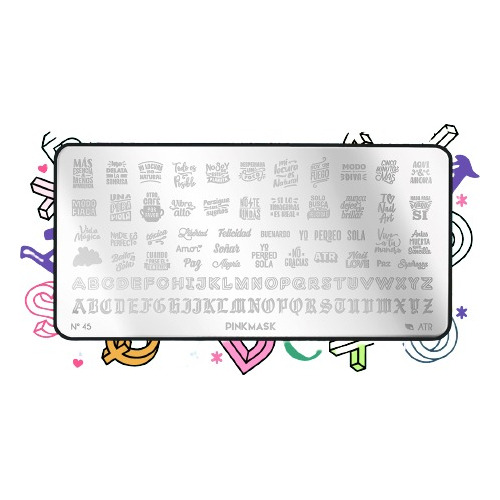 Placa Stamping Pink Mask #45 Atr