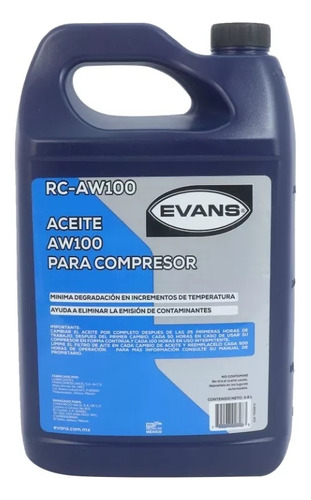 Aceite Mineral Rc-aw100 Para Compresor De Aire 1 Galón Evans