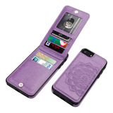Funda Violeta Tipo Billetera Para iPhone 7/8 Plus