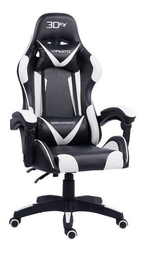 Silla Gamer 3dfx Viriato Ergonomica Negra Y Blanca Color Negro