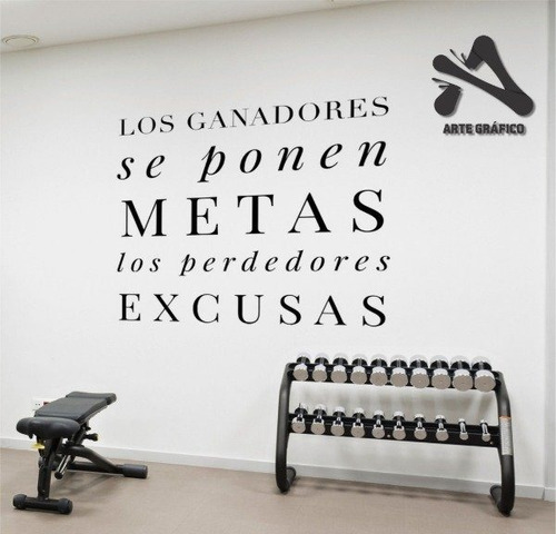 Vinilo Frases Gym Gimnasio  Los Ganadores 80x60