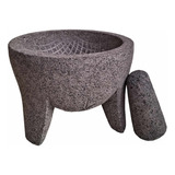 Molcajete Artesanal En Piedra Vocanica Hecho A Mano 8 Pulgad