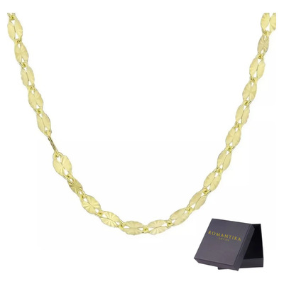 Cadena Collar Grano De Cafe Oro Solido 14 Kilates Dama Italy 40cm Amarillo