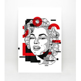 Cuadro Decorativo Moderno Marilyn Monroe Hd Sala Comedor Color Rojo