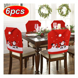 6 Fundas De Silla Decorativa Santa Asiento De Comedor Navide