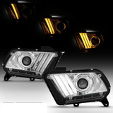 Par Faros Lupa Led Secuenciales Ford Mustang 2010 -2014