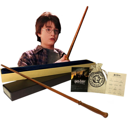 Varita De Harry Potter Primera Varita C Caja + Saco+ Tarjeta