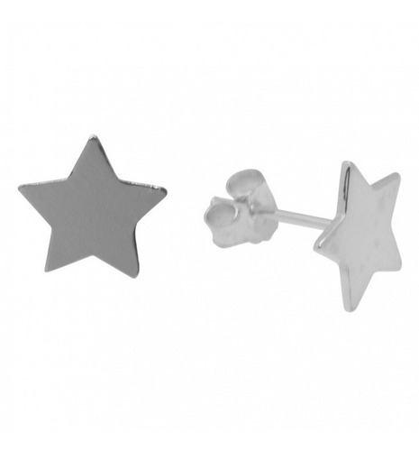 Aros Estrella Dama Pequeños 5mm Plata Italiana Ley 925