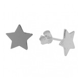 Aros Estrella Dama Pequeños 5mm Plata Italiana Ley 925