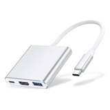 Adaptador Tipo C Para Hdmi 4k Usb 3.0 Hub Macbook Air Pro Nf