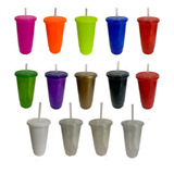 Vaso Reusable 32oz Tapa Popote Fiesta 70 Pzas