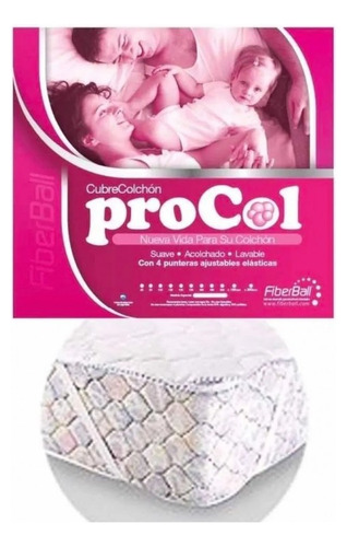 Cubre Colchon Protector 140x200 Full Procol Fiberball