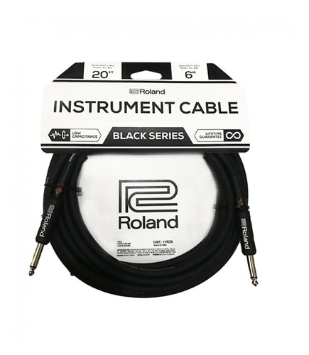 Cable Instrumento Roland Ric B20 Black Series 6 Mts