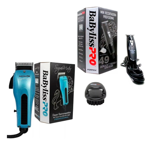 Combo Super Motor, Mini Recortadora + Cepillo Babyliss