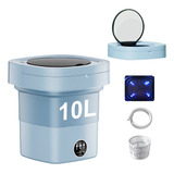 Mini Lavadora Secadora Portátil Grande Luz Azul Plegable 10l