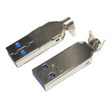 Conector Ficha Usb 3.0 A Macho A Cable Metal 10 Unidades