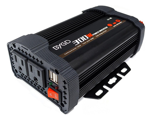 Inversor De Corriente 300w 12v A 110v Doble Enchufe Y Usb