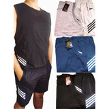 Conjunto Deportivo Hombre Short Con Cierre Y Polera S/manga 