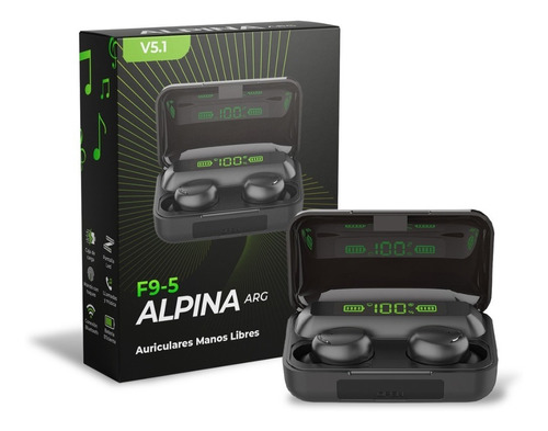 Kit X3 Auriculares In-ear F9-5 Alpina Bluetooth Powerbank Cu